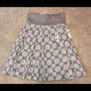 Gap XS Skirt Gray White Floral Cotton A-Line